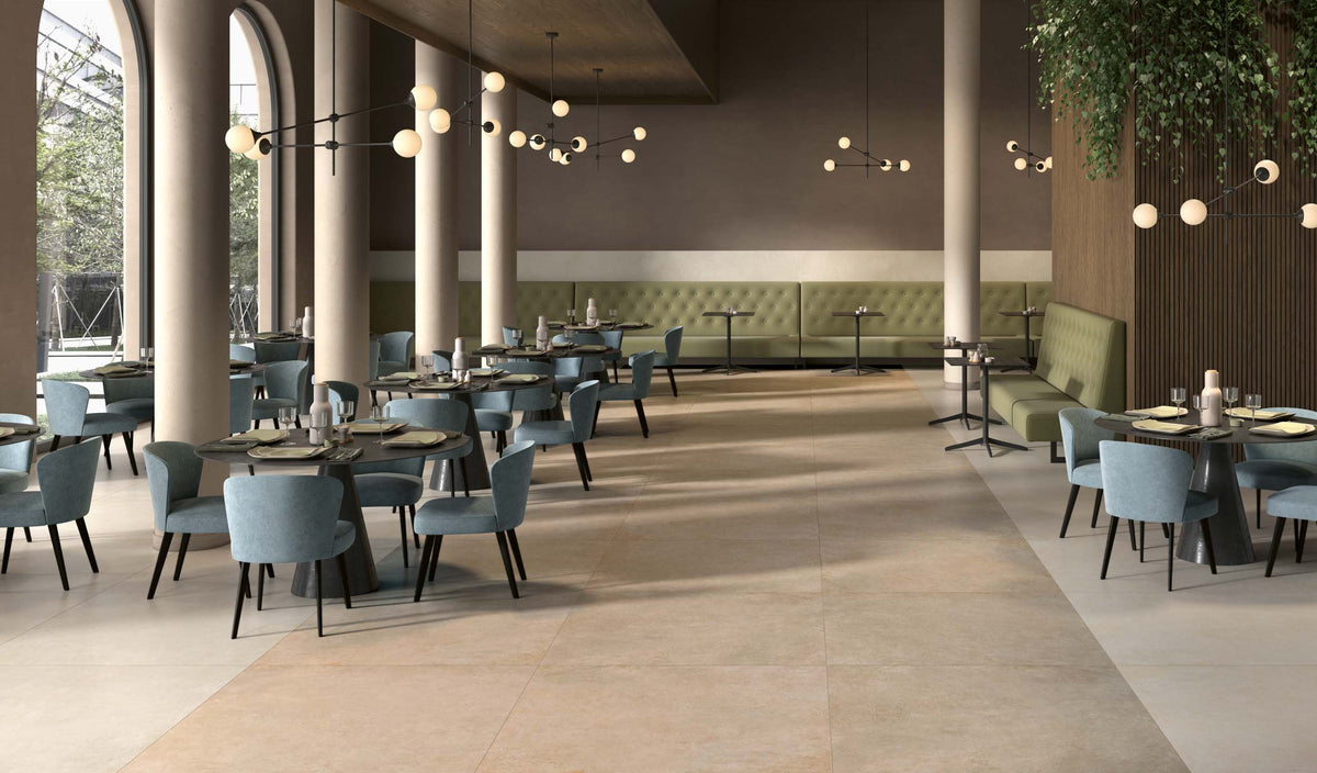 Gresie porțelanată aspect beton Corsocomo Coconut