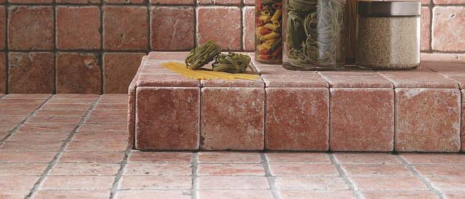 Antichised natural stone kitchen installation example
