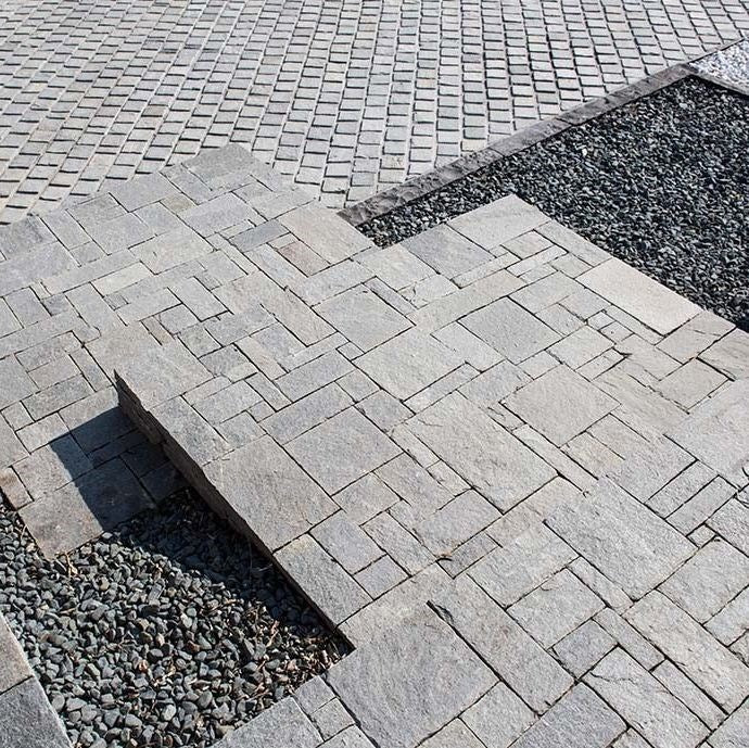 Kavala Natural Slate Roman Pattern Paving Tiles 3-5 cm