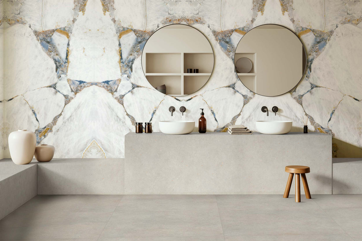 Porcelain tile marble look Bright Precious