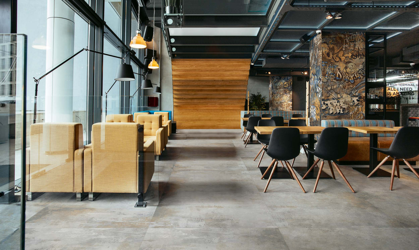 Gresie porțelanată aspect beton City Plaster Multicolor