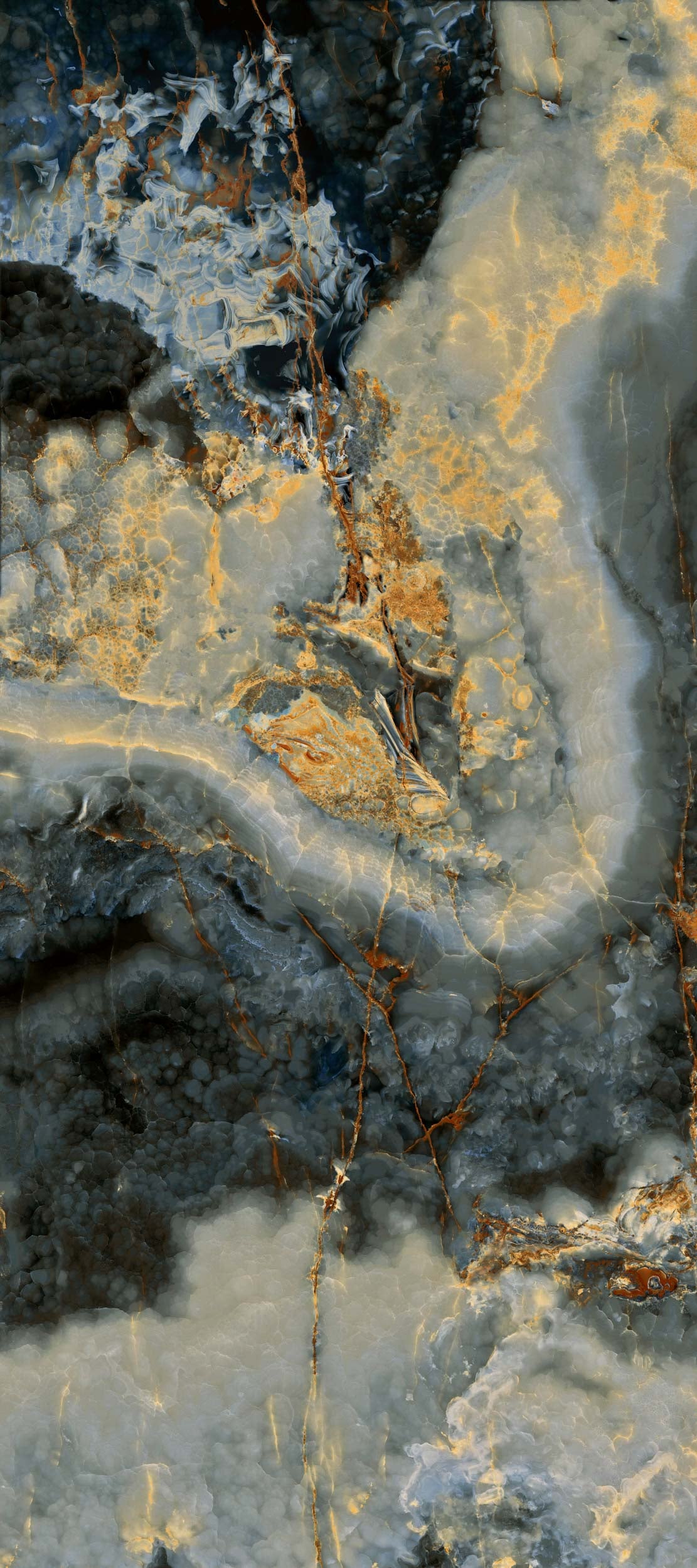 Porcelain tile marble look Eternal Blue 120x280 cm
