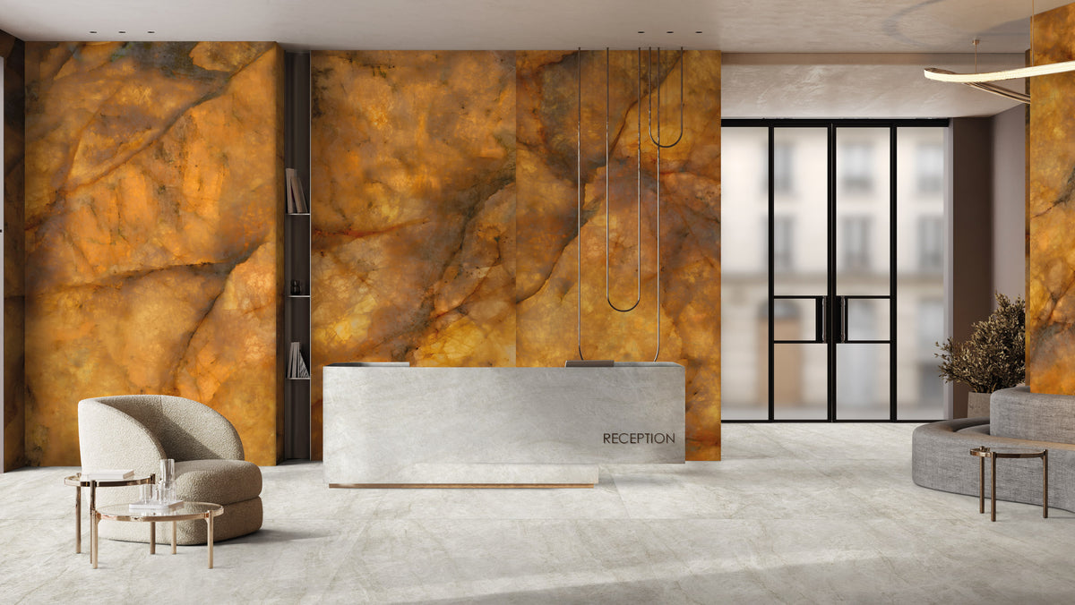 Porcelain tile marble look Luminescence