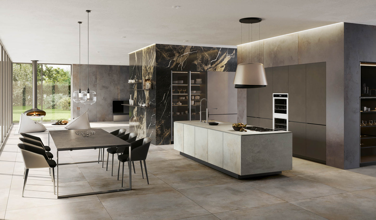 Gresie porțelanată aspect metal Magnetic Blue