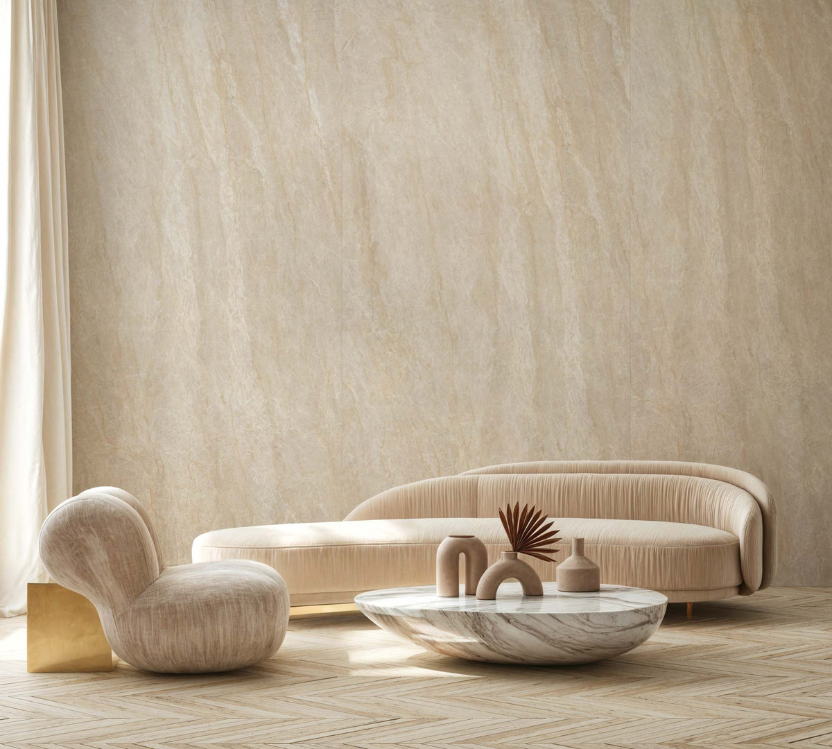 Porcelain tile marble look Makrana Cotton