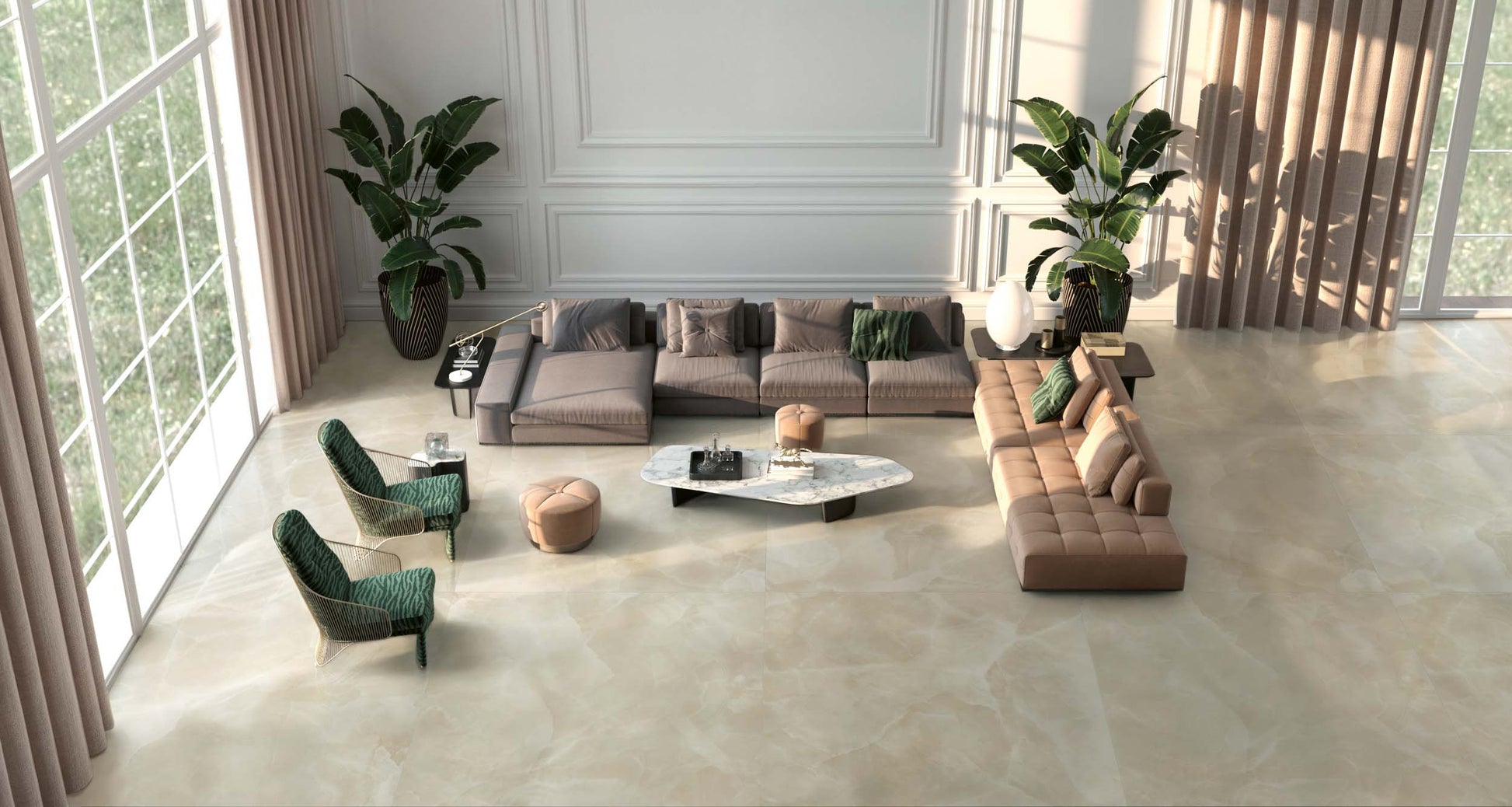 Gresie porțelanată aspect marmură Onyx Grey