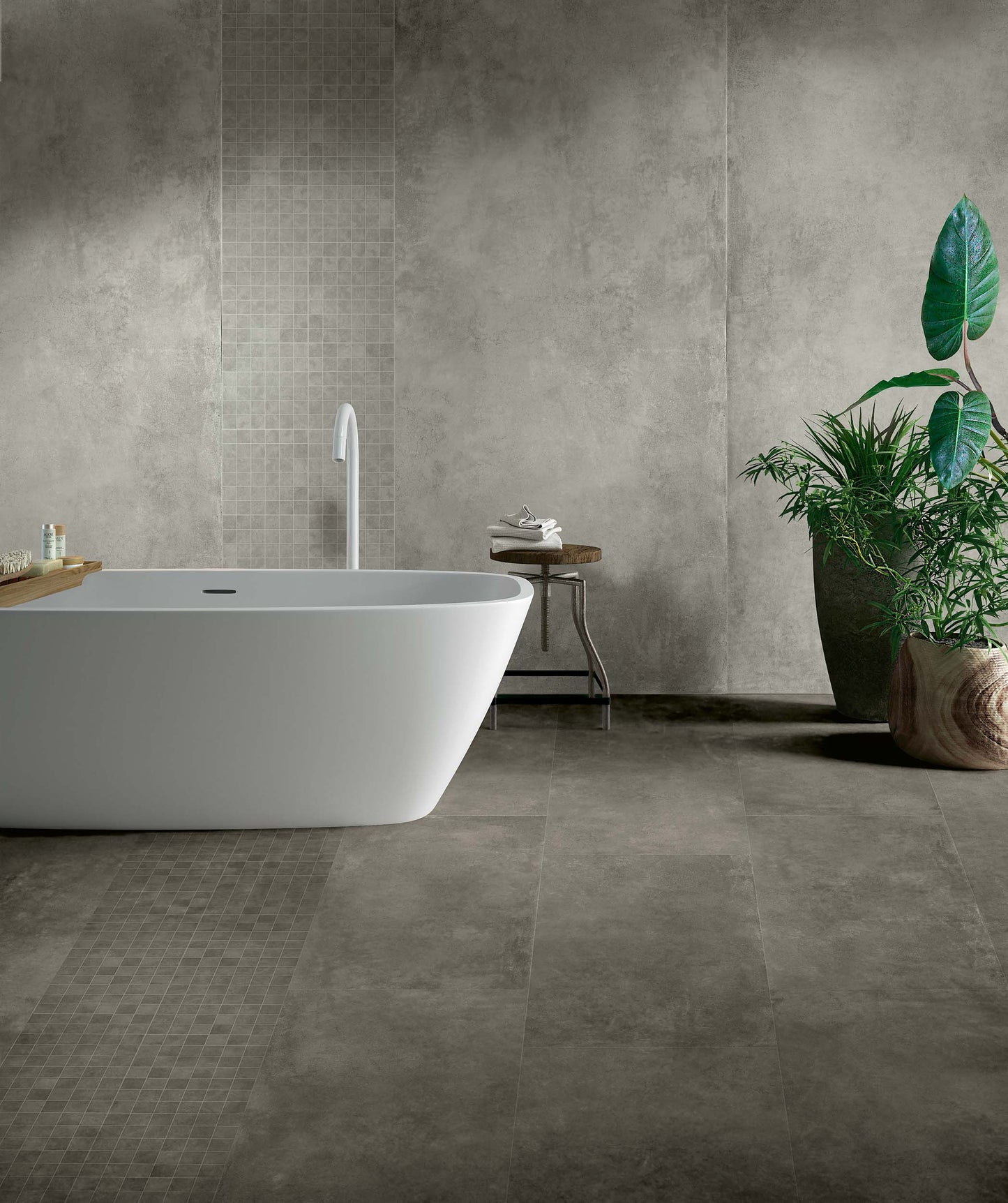 Gresie porțelanată aspect beton Parker Silver