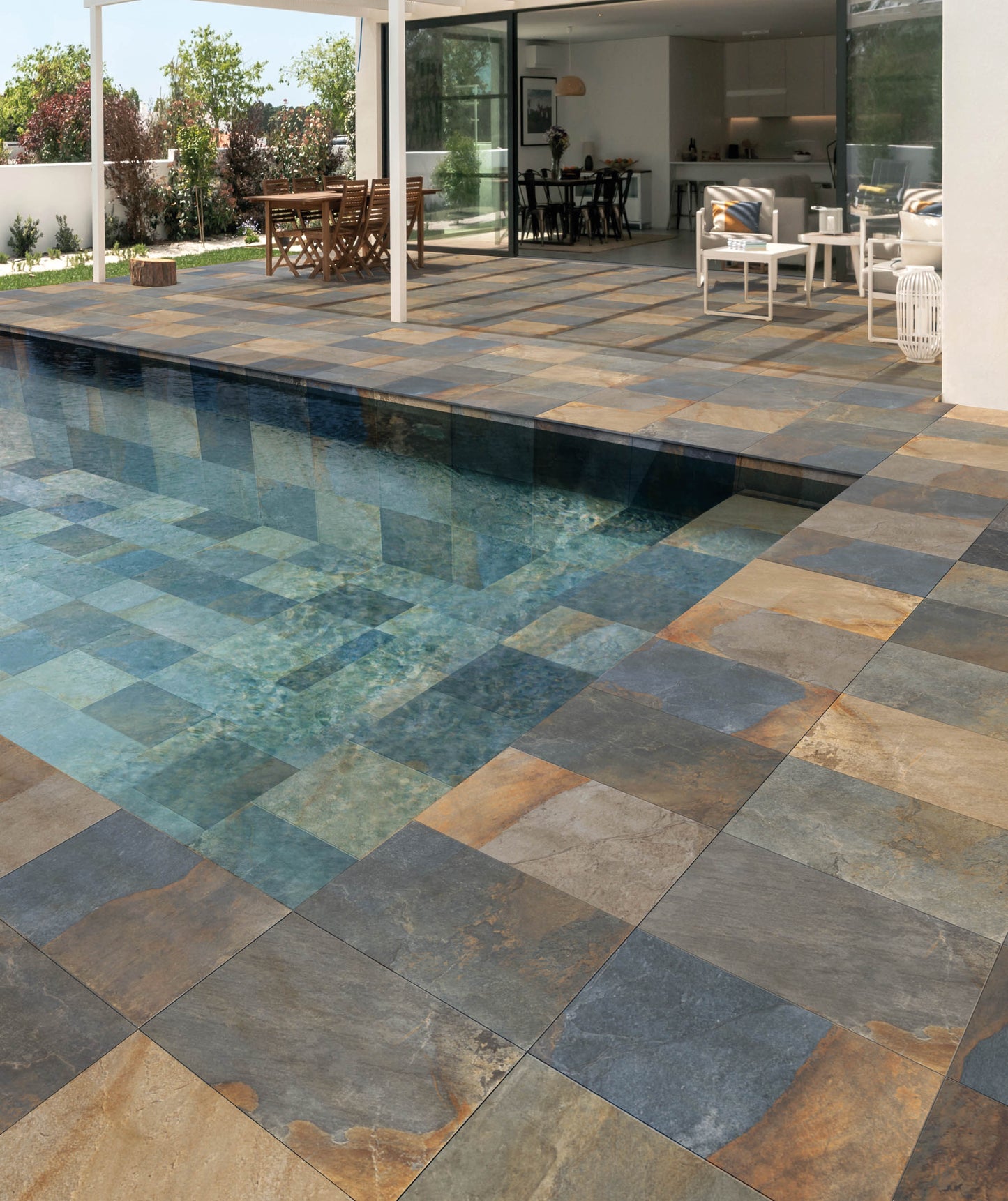 Gresie porțelanată aspect piatră Pennslate Beige