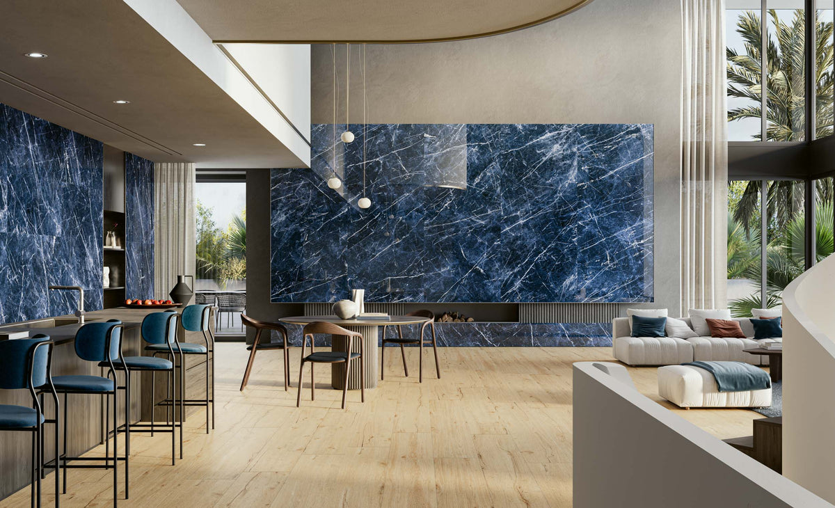 Gresie porțelanată aspect marmură Royal Sodalite