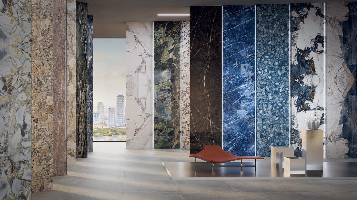 Porcelain tile marble look Luminescence