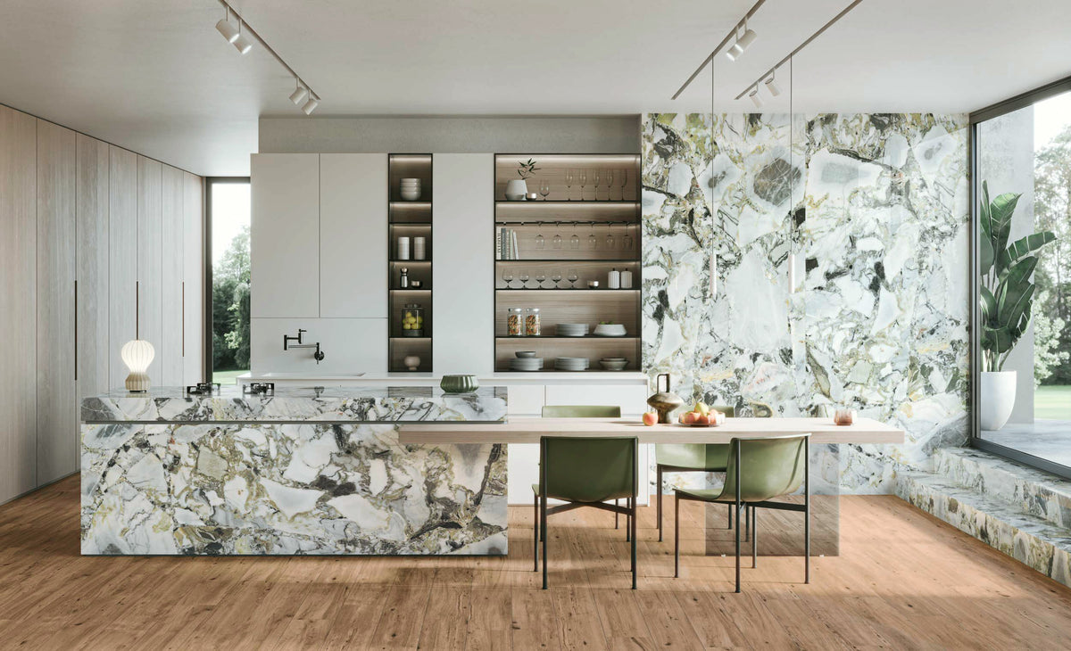 Porcelain tile marble look White Beauty