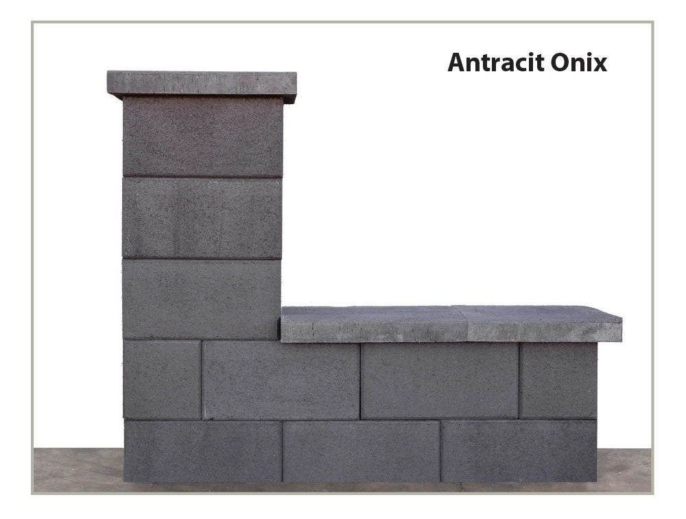 Modern concrete fence element in Onyx Anthracite - Leier